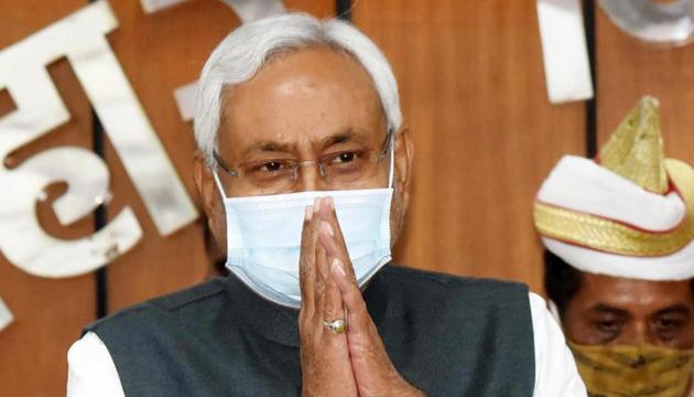 Bihar Chief Minister Nitish Kumar at the oath ceremony of newly elected Members of Legislative Council in Patna, on Sunday.(Santosh Kumar/HT PHOTO) Bihar Chief Minister Nitish Kumar at the oath ceremony of newly elected Members of Legislative Council in Patna, on Sunday.(Santosh Kumar/HT PHOTO)