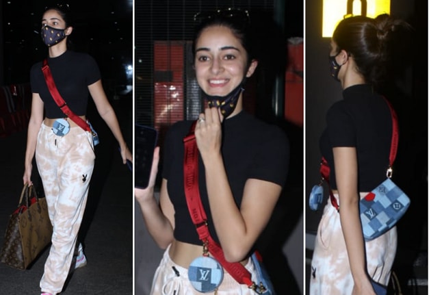 Masked Ananya Panday returns from Dubai decked in limited edition Louis  Vuitton worth over Rs 4 lakh, Rs 3k Playboy joggers. SEE PICS