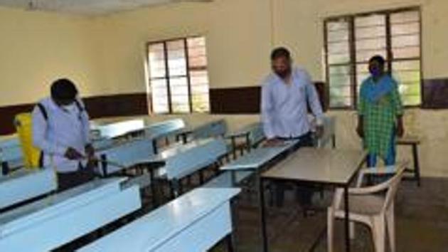 Principal of B D Memorial Bijoya Choudhury told PTI on Tuesday, the school authorities will initiate the process to start classes with COVID-19 protocols once they receive the advisory from the state education department(HT file)