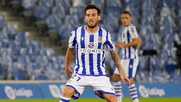 Soccer Football - La Liga Santander - Real Sociedad v Real Madrid - Reale Arena, San Sebastian, Spain - September 20, 2020. Real Sociedad's David Silva in action.(REUTERS)