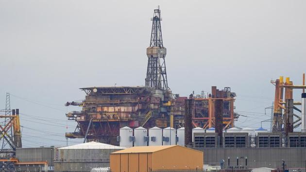 The Brent Alpha topside oil platform stands in the Able UK Ltd. yard as it undergoes decommissioning in Teesside, UK, on Wednesday, Nov. 11, 2020.(Bloomberg) The Brent Alpha topside oil platform stands in the Able UK Ltd. yard as it undergoes decommissioning in Teesside, UK, on Wednesday, Nov. 11, 2020.(Bloomberg)