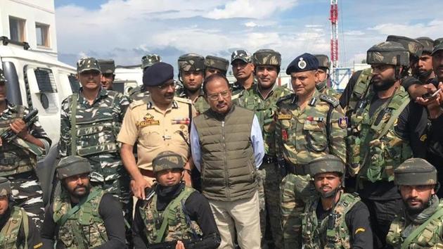 National Security Adviser Ajit Doval flew down to Srinagar in August 2019 to reach out to people and security personnel after Parliament scrapped Jammu and Kashmir’s special status.(Sourced)