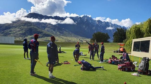 Team West Indies at training session in New Zealand(Twitter)