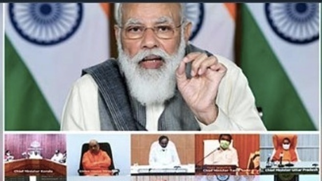 Prime Minister Narendra Modi said on Tuesday during his interaction with chief ministers that some people were engaging in politics on the coronavirus vaccine, people familiar with the development said(Twitter) Prime Minister Narendra Modi said on Tuesday during his interaction with chief ministers that some people were engaging in politics on the coronavirus vaccine, people familiar with the development said(Twitter)