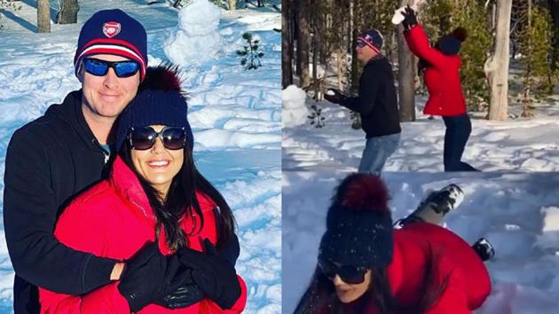 Preity Zinta and Gene Goodenough during their thanksgiving trip.