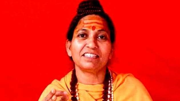 Sadhvi Trikal Bhavanta who claims to be head of Akhada Pari. (HT Photo) Sadhvi Trikal Bhavanta who claims to be head of Akhada Pari. (HT Photo)