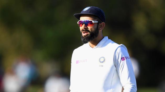 Virat Kohli of India looks on during day one of the Second Test match between New Zealand and India at Hagley Oval on February 29, 2020 in Christchurch, New Zealand.(Getty Images)