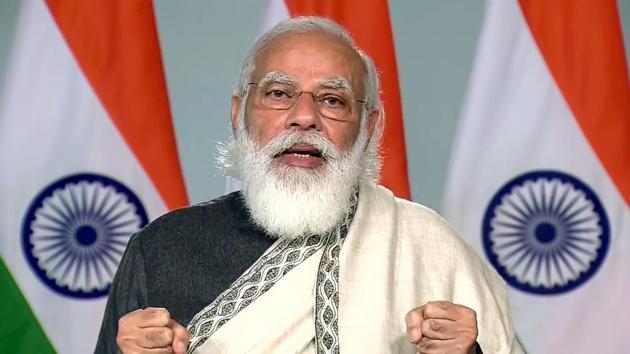 Prime Minister Narendra Modi’s address during the concluding session of the 80th All India Presiding Officers Conference.(ANI) Prime Minister Narendra Modi’s address during the concluding session of the 80th All India Presiding Officers Conference.(ANI)