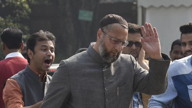 AIMIM MP Asaduddin Owaisi further alleged that the BJP wants to destroy the name of the city.(Sanjeev Verma/HT PHOTO) AIMIM MP Asaduddin Owaisi further alleged that the BJP wants to destroy the name of the city.(Sanjeev Verma/HT PHOTO)