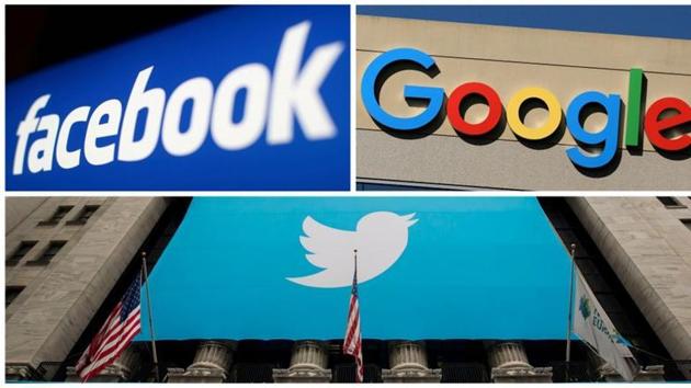 Facebook, Google and Twitter logos are seen in this combination photo.(Reuters file)