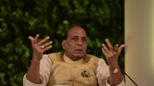 Defence minister Rajnath Singh on Thursday said a set of laws enacted recently to liberalise the farm sector would “greatly benefit” the farming community and he was ready to discuss all outstanding issues(Virendra Singh Gosain/HT PHOTO)