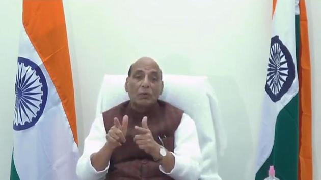 Mr Singh was careful, citing sensitivities, not to elaborate on the ground situation at LAC, except saying both the Chinese and Indian armies were mobilised(HT Photo) Mr Singh was careful, citing sensitivities, not to elaborate on the ground situation at LAC, except saying both the Chinese and Indian armies were mobilised(HT Photo)
