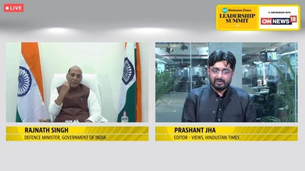 In conversation with Prashant Jha, Editor - Views, the minister said India has held talks with China and will continue dialogue to resolve the border stand-off. There has been a “perceptional difference” regarding the issue at the Line of Actual Control (LAC) with China, he said. “I want to assure everyone that under PM Modi’s administration, there will be no compromise on India’s border, self-respect and sovereignty,” the minster went on to add. (HT Photo)