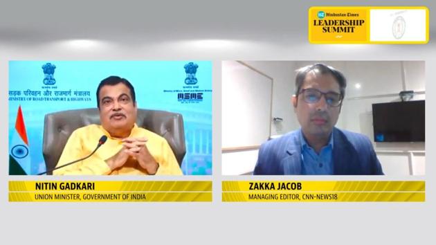 Among the senior-most ministers in the Narendra Modi-led government, Gadkari said that for reviving the country’s economy in the post Covid-19 world, it was essential to work on India’s infrastructure specifically on the construction of roads and highways which in turn would create more jobs. (HT Photo)