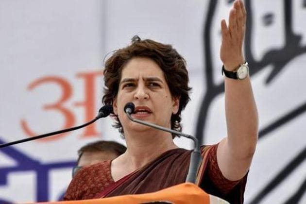 Priyanka Gandhi said that reports of death of farmers sitting on Delhi borders in this chilly weather are “disturbing” and the Centre is acting “insensitively” towards them.(PTI) Priyanka Gandhi said that reports of death of farmers sitting on Delhi borders in this chilly weather are “disturbing” and the Centre is acting “insensitively” towards them.(PTI)