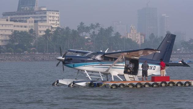 Seaplane services had to be suspended for two days in the first week of its operations itself. It did not operate on November 5 and 6 due to maintenance issue.(HT PHOTO)