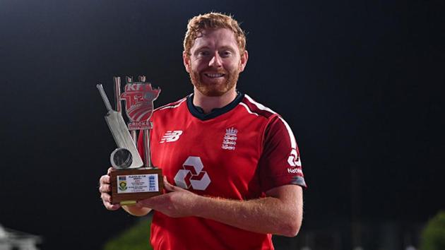 Jonny Bairstow with the Player of the Match trophy.(Getty Images) Jonny Bairstow with the Player of the Match trophy.(Getty Images)