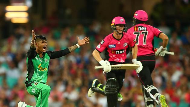 SYDNEY, AUSTRALIA - DECEMBER 27: Sandeep Lamichhane of the Stars appeals for a wicket during the Big Bash League match between the Sydney Sixers and the Melbourne Stars at the Sydney Cricket Ground on December 27, 2018 in Sydney, Australia. (Photo by Matt Blyth/Getty Images)(Getty Images)