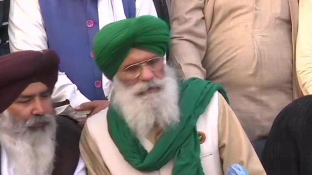 Bharatiya Kisan Union Krantikari-wing’s president Surjeet S Phul speaks to the media on Sunday.(ANI) Bharatiya Kisan Union Krantikari-wing’s president Surjeet S Phul speaks to the media on Sunday.(ANI)