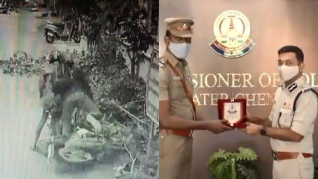 SI Antilin Ramesh was also rewarded for his bravery. (Screengrab) SI Antilin Ramesh was also rewarded for his bravery. (Screengrab)