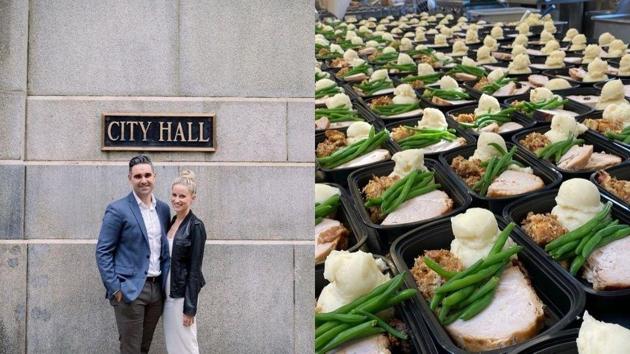 The couple decided to spend their wedding deposit on Thanksgiving meal. (Instagram/@thresholdschicago) The couple decided to spend their wedding deposit on Thanksgiving meal. (Instagram/@thresholdschicago)