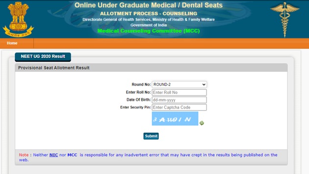 NEET allotment letter 2020.(Screengrab) NEET allotment letter 2020.(Screengrab)