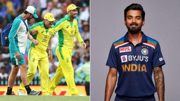 KL Rahul jokes on David Warner’s injury(Twitter) KL Rahul jokes on David Warner’s injury(Twitter)
