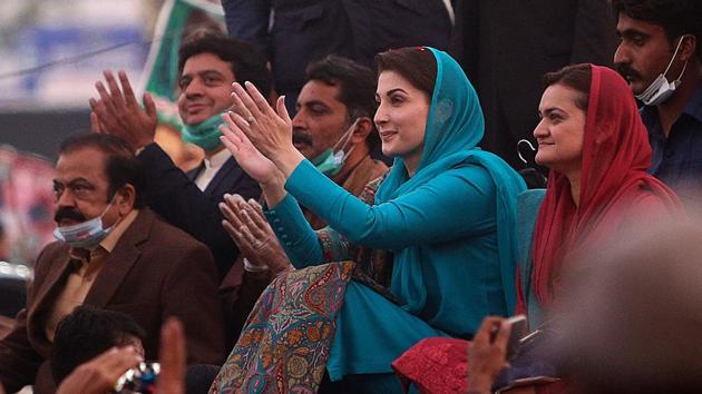 Maryam Nawaz attends an anti-government rally in Multan on November 30.(AFP)