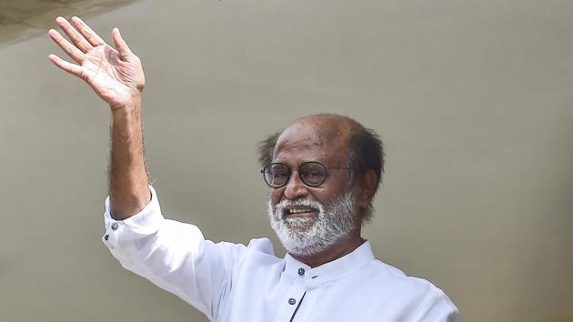 File photo: Actor-turned-politician Rajinikanth waves at his fans.(PTI) File photo: Actor-turned-politician Rajinikanth waves at his fans.(PTI)