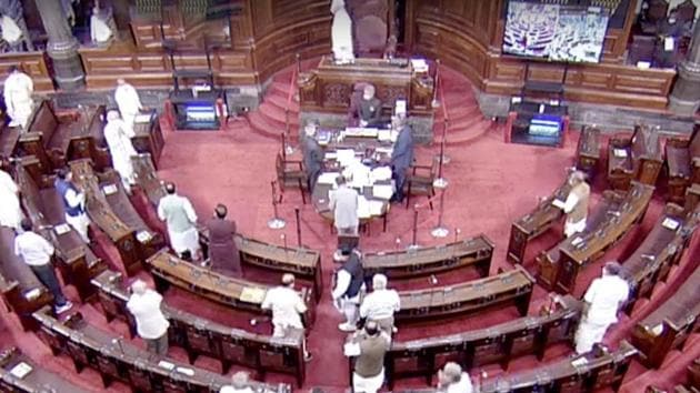 The Opposition had accused the Rajya Sabha authorities of deliberately switching off the microphones to silence the critics of the Bills.(File photo)