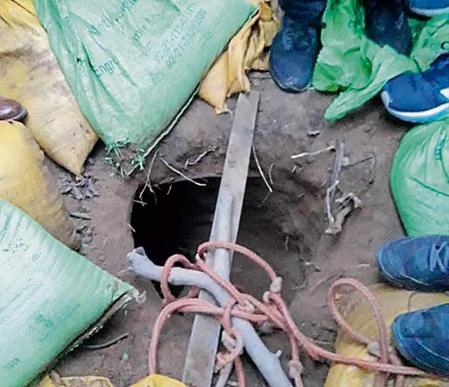 BSF personnel had unearthed a cross-border tunnel in J&K’ s Samba sector on November 22.(ANI)