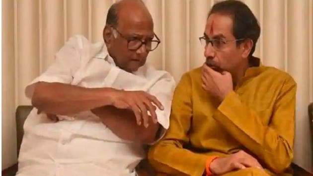 NCP chief Sharad Pawar with Maharashtra chief minister and Shiv Sena chief Uddhav Thackeray. (HT FILE) NCP chief Sharad Pawar with Maharashtra chief minister and Shiv Sena chief Uddhav Thackeray. (HT FILE)