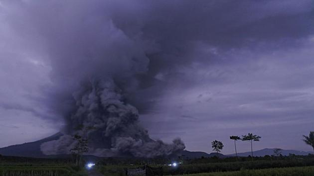 An eruption of Mount Semeru is seen in Lumajang, East Java Province, Indonesia on December 1, 2020. (Reuters) An eruption of Mount Semeru is seen in Lumajang, East Java Province, Indonesia on December 1, 2020. (Reuters)