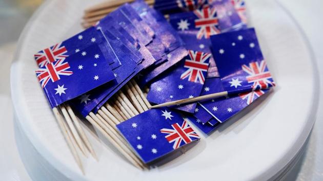 Australian flag cocktail sticks are seen at Australia's food booth at the third China International Import Expo (CIIE) in Shanghai.(REUTERS) Australian flag cocktail sticks are seen at Australia's food booth at the third China International Import Expo (CIIE) in Shanghai.(REUTERS)