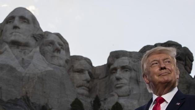 President Donald Trump smiles during a visit to Mount Rushmore National Memorial near Keystone, S.D., on July 3, 2020. (AP Photo/Alex Brandon) President Donald Trump smiles during a visit to Mount Rushmore National Memorial near Keystone, S.D., on July 3, 2020. (AP Photo/Alex Brandon)