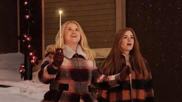 Godmothered movie review: Jillian Bell and Isla Fisher in a still from the new Disney+ holiday film.