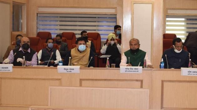 Meeting underway at Vigyan Bhawan, New Delhi, on November 3.(HT photo)