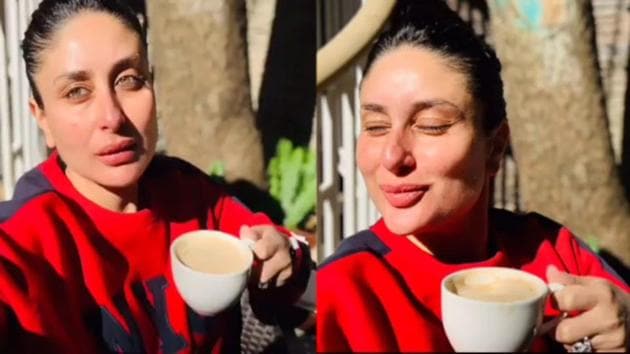 Kareena Kapoor sips coffee in Dharamshala.