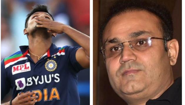File image of T Natarajan and Virender Sehwag.(BCCI/PTI/File) File image of T Natarajan and Virender Sehwag.(BCCI/PTI/File)