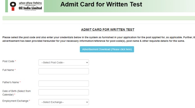 Oil India admit card 2020.(Screengrab) Oil India admit card 2020.(Screengrab)