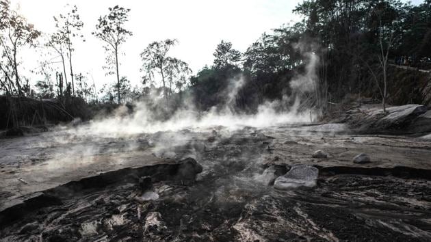 A view of the damage caused by lava flow in Lumajang, East Java province, Indonesia on December 2. The eruption on December 1 came days after Mount Ili Lewotolok roared back to life on the far eastern end of the archipelago nation. (Juni Kriswanto / AFP)