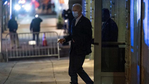 President-elect Joe Biden leaves The Queen theater in Wilmington, Delaware.(AP)