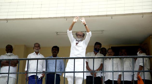 Tamil Nadu, Nov 30 (ANI): Actor Rajinikanth arrives to meet the officer bearers of the Rajini Makkal Mandram, at the Raghavendra Kalyana Mandapam in Chennai on Monday. (ANI Photo)(ANI) Tamil Nadu, Nov 30 (ANI): Actor Rajinikanth arrives to meet the officer bearers of the Rajini Makkal Mandram, at the Raghavendra Kalyana Mandapam in Chennai on Monday. (ANI Photo)(ANI)