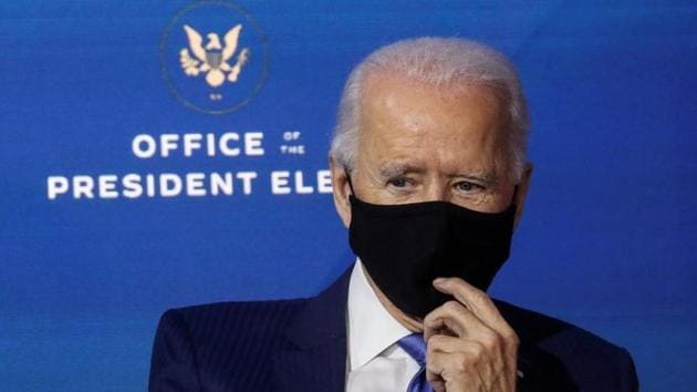 US President-elect Joe Biden listens after announcing nominees and appointees to serve on his economic policy team at his transition headquarters in Wilmington, Delaware, US.(Reuters) US President-elect Joe Biden listens after announcing nominees and appointees to serve on his economic policy team at his transition headquarters in Wilmington, Delaware, US.(Reuters)