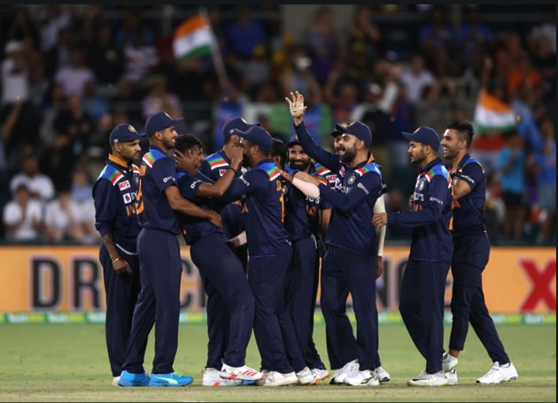 India celebrate a win. (BCCI/Twitter)