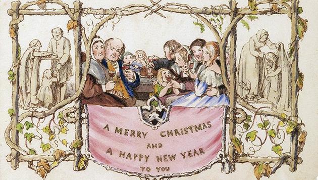 The image shows the first commercially produced Christmas card.(AP) The image shows the first commercially produced Christmas card.(AP)