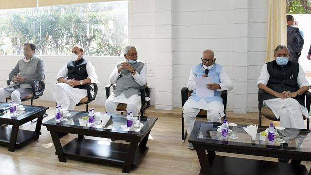 Bihar chief minister Nitish Kumar during NDA legislature party meeting, in Patna in November.(File photo) Bihar chief minister Nitish Kumar during NDA legislature party meeting, in Patna in November.(File photo)
