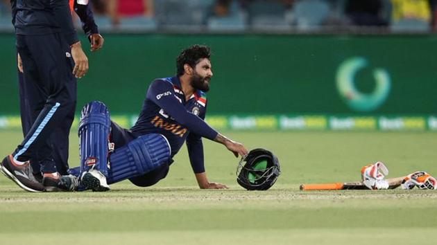 Photo of Indian all-rounder Ravindra Jadeja during 1st T20I against Australia in Canberra(Twitter)