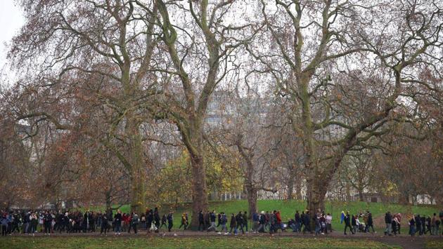 People march during an anti-lockdown demonstration amid the coronavirus disease (Covid-19) outbreak in London, Britain on November 28. (Henry Nicholls / REUTERS) People march during an anti-lockdown demonstration amid the coronavirus disease (Covid-19) outbreak in London, Britain on November 28. (Henry Nicholls / REUTERS)