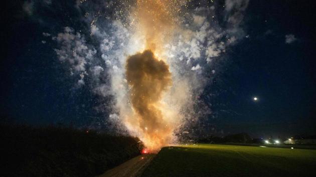 Fireworks store Vuurwinkel destroys its stock after the sale and use of fireworks was forbidden due to the coronavirus pandemic, in Marke, Belgium on November 28. (Nicolas maeterlinck / Belga / AFP) Fireworks store Vuurwinkel destroys its stock after the sale and use of fireworks was forbidden due to the coronavirus pandemic, in Marke, Belgium on November 28. (Nicolas maeterlinck / Belga / AFP)